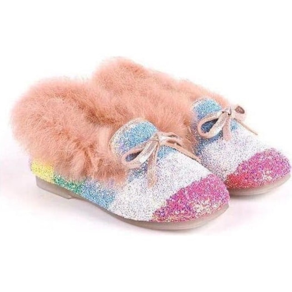 LOLA + THE BOYS  Glitter Fur Stripe Loafer, Multi